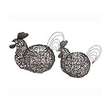 Set of 2 Rattan Rooster Baskets By Susie Coelho