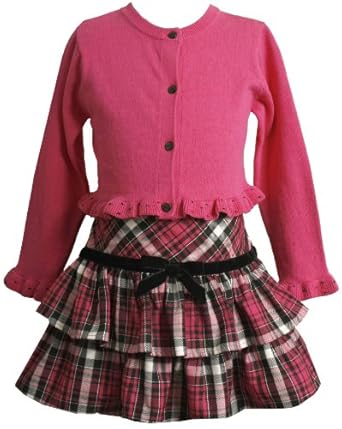 Bonnie Jean Girls 2-6X Skirt Dress with Ruffle Hem On Sweater