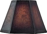 Hexagonal Brown Parchment Lamp Shade 3x7x5 (Clip-On)