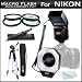 Vivitar Macro Ring Flash For Nikon D5000 D5100 D3000 D3100 DSLR (18-55mm lens) Vivitar DF-586 Dedicated Macro Ring Flash + 52MM Macro Close Up Lens Kit Includes +1 +2 +4 +10 Filters + 57" Pro Tripod + Lens Pen Cleaner + MicroFiber Cleaning Cloth