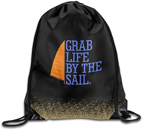 GRAB LIFE BY THE SAIL Waterproof Nylon Drawstring Bag