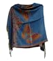Blue and orange Butterfly Pashmina Silk Shawl