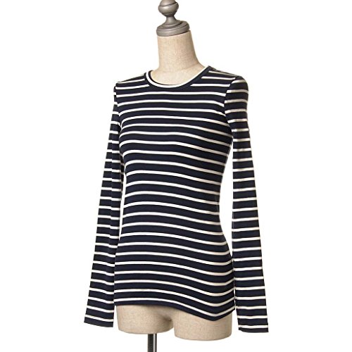 (プチバトー)PETIT BATEAU 2016AW 秋冬 クルーネック 長袖カットソー ボーダー DEBARDEUR 20900 57 SMOKING/COQUILLE レディース [並行輸入品]