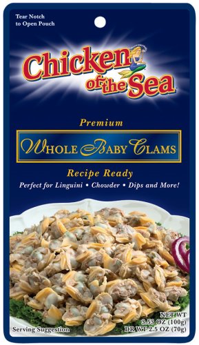 Chicken of the Sea Whole Baby Clams, 3.53-Ounce Pouch (Pack of 12)