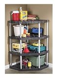 Rubbermaid 54-3/4-Inch Four-Shelf Corner Shelving Unit # 5A3200MICHR
