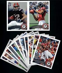 2011 Topps Atlanta Falcons Complete Team Set of 13 cards including Matt Ryan, Turner, White, Grimes, Julio Jones RC, Rodgers RC,