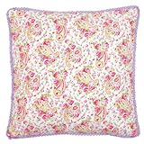 【グリーンゲート】　キルトクッションカバー 50x50cm （ＰＡＩＳＬＥＹ　ＷＨＩＴＥ）の画像