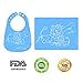 Easy Clean Silicone Bib & Mat Package for Baby Feeding Easily Wipes Clean! Comfortable Soft Baby Bibs Keep Stains Off! Spend Less Time Cleaning after Meals with Babies or Toddlers! (Blue)
