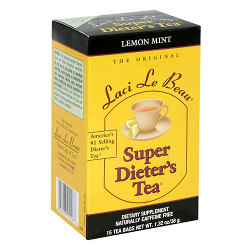 Laci Le Beau Super Dieter's Tea, Lemon Mint, Tea Bags, 15-Count Boxes (Pack of 6)