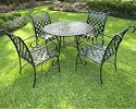 Sleigh Iron Round Table and 4 Chairs