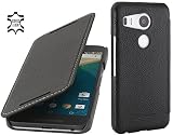 StilGut Book Type, Leather Case with Sleep/Wake Function for Google Nexus 5X, Black