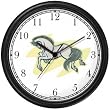 White or Grey Mustang or Stallion Horse Wall Clock by WatchBuddy Timepieces (Hunter Green Frame)