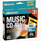 Memorex 700MB/80-Minute Music CD-R Media (3-Pack)