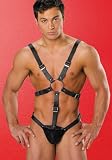 MenS Leather Harness With Pouch (As Shown;One Size)