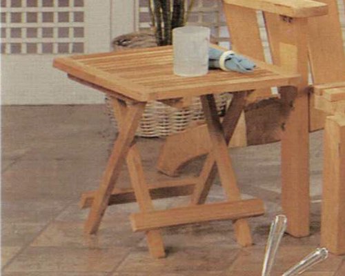 Folding Teak End Side Table