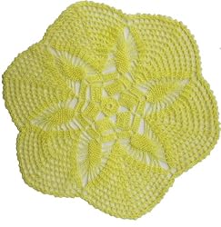 Handmade Centerpiece/ Doily in Bright Yellow (100% Hand-crocheted)