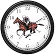 Polo Pony and Rider Chasing Down the Ball Horse Wall Clock by WatchBuddy Timepieces (Slate Blue Frame)