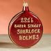Sherlock Holmes 221b Baker Street Door Sign Exclusive Limited Edition De Carlini Italian Glass Christmas Ornament