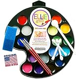 Ellie Arts Face Painting Kit -16 Color Palette Paints 160 FULL FACES - for Professionals & Kids - All the Supplies You Need Brushes-Sponges-Applicators - Made IN THE USA - FDA Approved