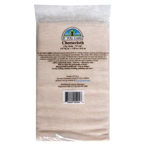 If You Care 72x36-Inch Cheesecloth, Unbleached, 2 Square Yards (Pack of 9) by If You Care