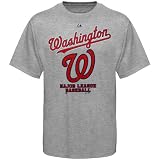 MLB Mens Washington Nationals Opening Series Short Sleeve Basic Tee By Majestic (Steel Heather, X-Large)