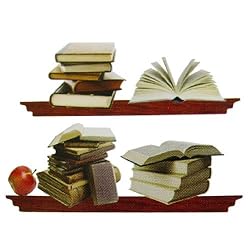 Bookshelf and Books Wall Stickers, Temporary Wall D&eacute;cor