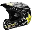 Fox Racing Rockstar Youth Boys V1 MotoX Motorcycle Helmet w/ Free B&F Heart Sticker Bundle - Black