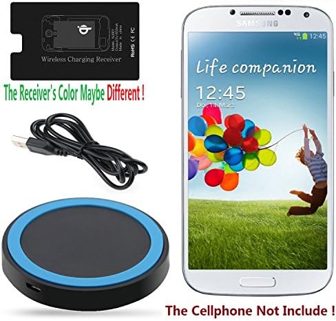 Qi Wireless Charging Charger Pad with Qi Wireless Charger Charging Receiver Kit (For Smartphone Without Qi Device） (Qi wireless charger & reciver for samsung S4)