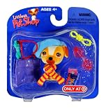 Hasbro Year 2006 Littlest Pet Shop Exclusive Single Pack Series Bobble Head Pet Figure Set - FRENCH BULLDOG (Frenchie) with Beret, Scarf,