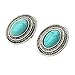 Qise Women's Inlaid Oval Turquoise Stud Earrings