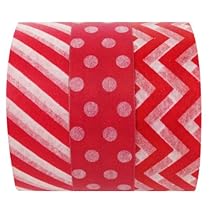 Wrapables Ravishing Red Washi Masking Tape, 10M by 15mm, Set of 3
