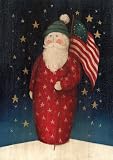Flag Waving Santa Garden Flag