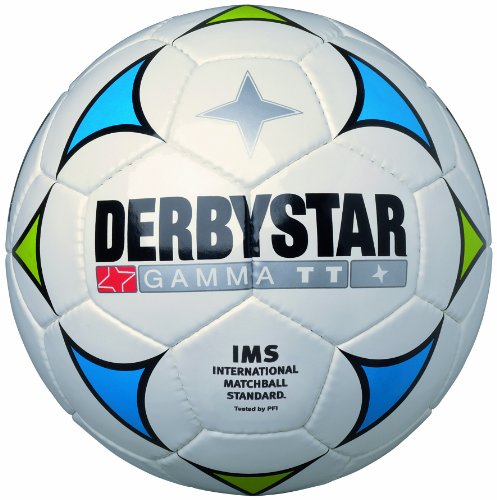 DERBYSTAR FUSSBALL FLO FAIR TRADE GAMMA TT, wei&szlig;/blau/gr&uuml;n, 5