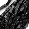 Black Jasper Square Cube Beads 4-5mm / 16 Inch Strand