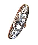 Clara Kasavina Elongated Oval Clover Crystal Silver Ring