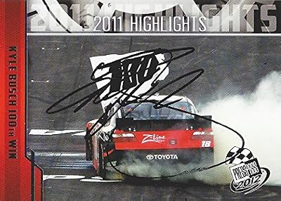 AUTOGRAPHED Kyle Busch 2012 Press Pass Racing 100TH WIN (#18 Z-Line Nationwide) Signed Collectible NASCAR Trading Card with COA