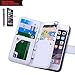 iPhone 6 Plus Case, iPhone 6s Plus Case, TabPow [Wallet Case] 9 Card Holder [Detachable Wallet Folio] PU Leather Flip Case Cover for iPhone 6 Plus/iPhone 6s Plus (5.5 inch), White