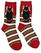 Davco Women's Christmas Kitty Cat Crew Socks (2Pr), One Size