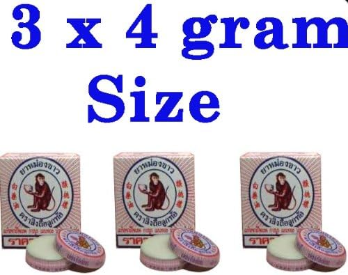 3x4g Thailand original White Monkey Holding Peach medicated Balm Muscle pain relief
