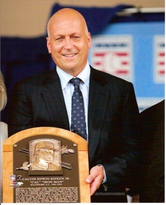 Cal Ripken, Jr. Baltimore Orioles 2007 Hall of Fame Induction with Plaque 8x10