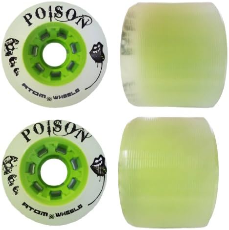 Atom Poison Hybrid Quad Indoor Roller Skate Wheels - 84A Hardness for Roller Derby Skates