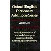 Oxford English Dictionary Additions Series: Volume 1: Additions Vol 1