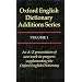 Oxford English Dictionary Additions Series, Vol. 1