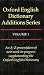Oxford English Dictionary Additions Series: Volume 1: Additions Vol 1