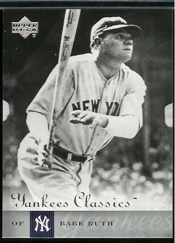 2004 Upper Deck UD Yankee Classics Babe Ruth Baseball Card - Mint Condition - In Protective Display Case