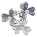 Three Clover Rhinestone Flower Pin Brooch