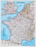 Map of France, Belgium, And The Netherlands Maps Art Poster Print, 24x31