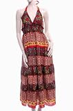 ANASTASIA FASHIONS BROWN COTTON PRINTED SUMMER MAXI DRESS