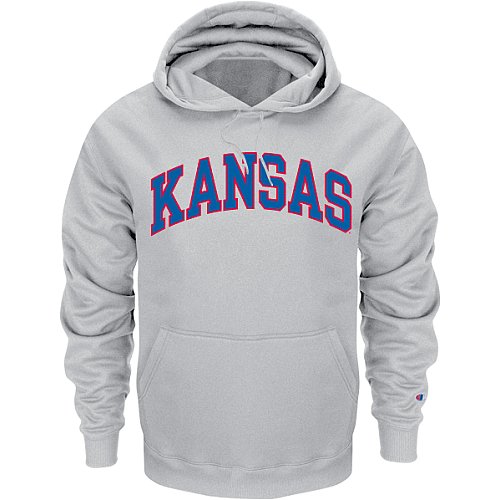 Buy kansas Jayhawks Grey Champion Powerblend® Hood by Champion