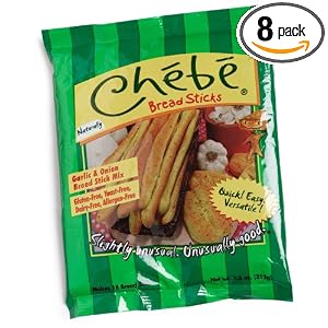 Chebe Bread Sticks Mix, Garlic and Onion,7.5-Ounce Bags (Pack of 8) by Chebe Bread